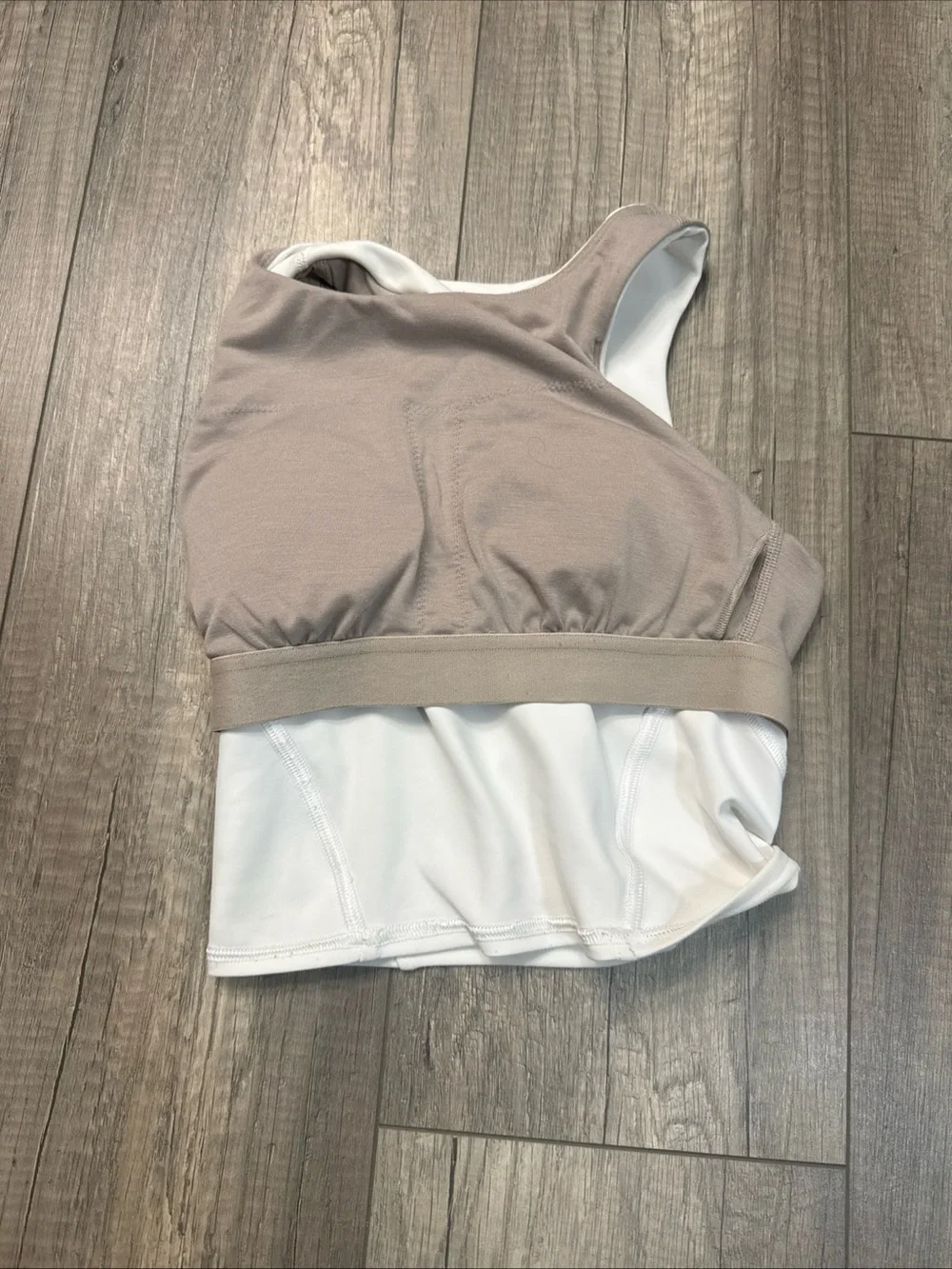 lululemon athletica White Tank Top with Taupe Lining